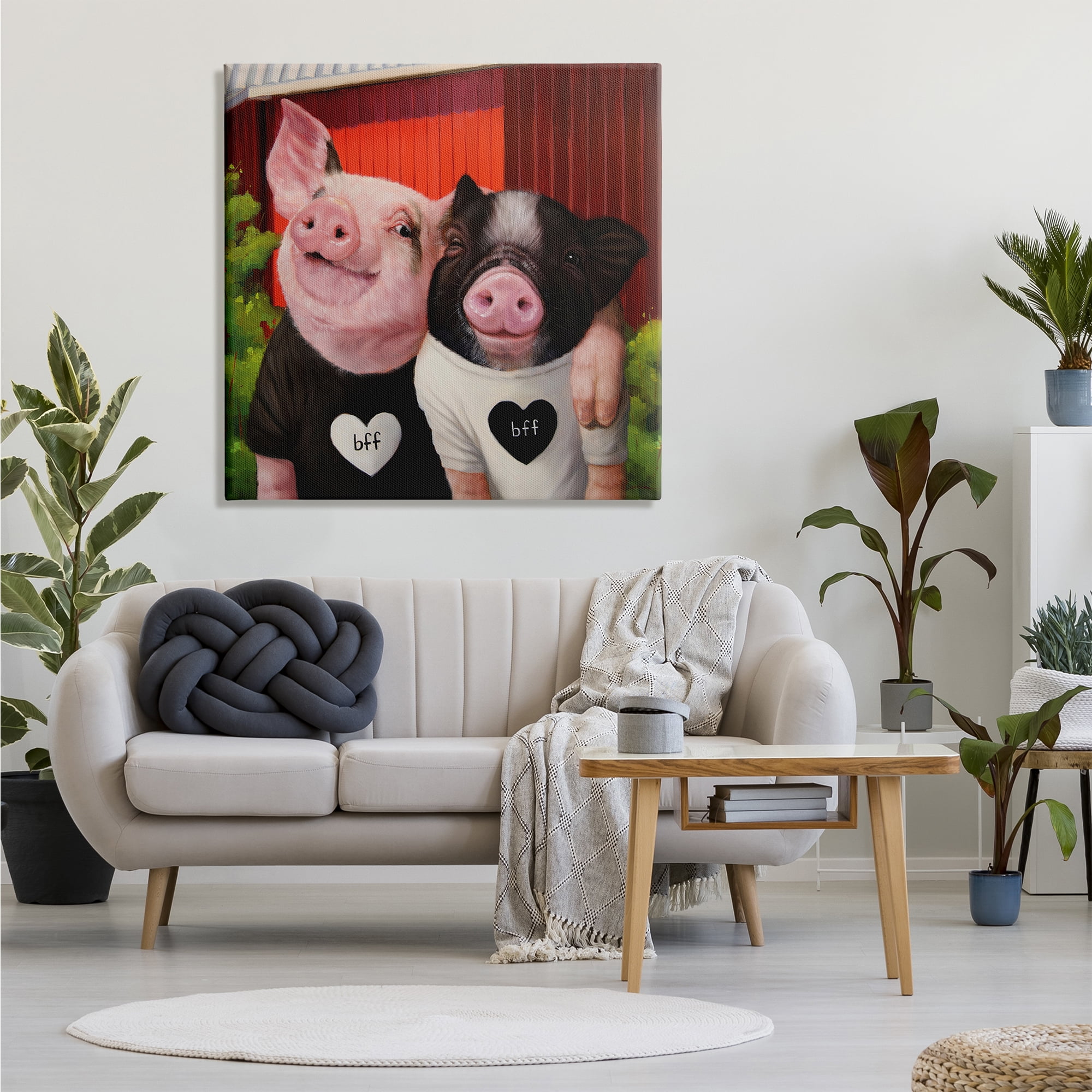 Stupell Industries Best Friends Forever Farm Pigs Happy Fun Animals, 36 x 36, Design by Lucia Heffernan