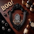 thumbnail image 4 of Werulen Halloween Photography Black Mini Photo Frame, Vintage Baroque Relief Empty Frame Prop, Spooky Display Background for Parties, Decorative Ornate Photo Frame, Gothic Style Picture Frame, 4 of 6