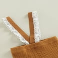 thumbnail image 3 of EIMELI Baby Suspender Pants Sleeveless Lace Trim Ribbed Knit Overalls Leggings, 3 of 6