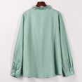 thumbnail image 5 of kayannuo Womens Tops Long Sleeve Shirts Fall Women Wave Point Print Blouse Tops Cotton Long Sleeve Coat V-Neck Blouse Green, 5 of 6