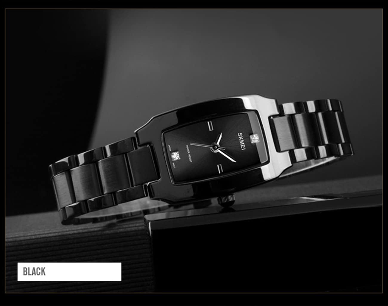 Watches for Women Ladies Female Diamond Square Stainless Luxury Fashion Small Slim Analog Quartz Waterproof Dress Casual Simple Wife Gifts Wrist Watch