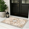 thumbnail image 5 of MeyJey Boho Indoor Living Room Area Rug 2'x3', Non-Slip Machine Washable Vintage Oriental Distressed Floor Carpet for Bedroom Dining Kitchen Hallway Nursery, Cream/Orange, 5 of 15