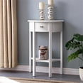thumbnail image 2 of Pemberly Row Meuble d'Entrée Moderne en Bois Massif Demi-Lune, Blanc Vif, 2 of 7