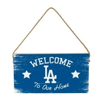 Los Angeles Dodgers 6" x 11" Welcome Home Wood Wall Sign with Rope Hanger