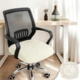 thumbnail image 3 of Stretchy Office Chair Seat Cover, XL Size in Black or Khaki, Washable Fleece Cushion Protector, 3 of 6