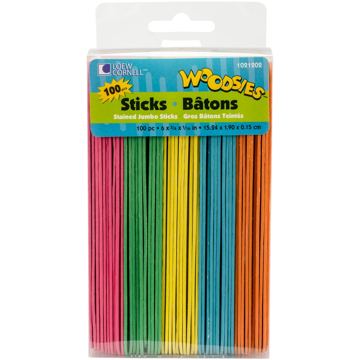 Simply Art Wood Jumbo Craft Sticks 100/PkgAssorted