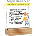thumbnail image 2 of Grandma Gifts From Grandchildren Grandson Granddaughter, Grandmother Gifts for Birthday Christmas Mother's Day, to the World You Are a Grandma Clear Desk Sign Nana Acrylic Sign, 2 of 5