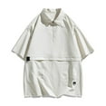 thumbnail image 1 of pstuiky camisetas para hombre, Camisa/top de manga corta con solapa y bolsillo de color liso para hombre ropa de hombre xxl, 1 of 7
