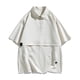 thumbnail image 1 of Camisa Casual de Color Sólido de los Hombres, Bolsillo de Manga Corta para el Trabajo Y las Vacaciones, Blusa de Moda Ligera, 1 of 7