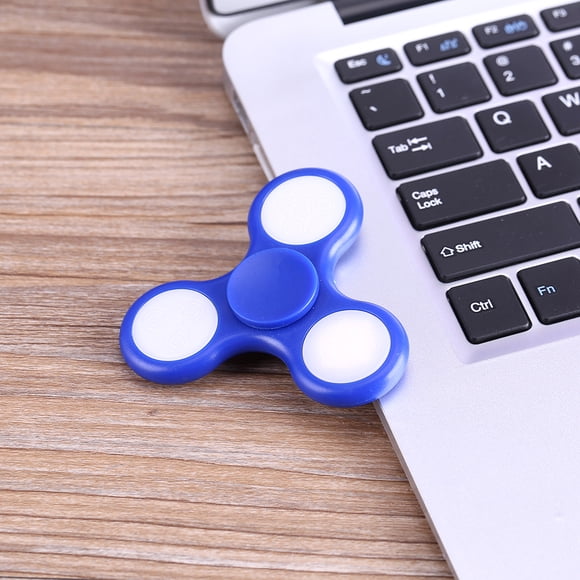 Ymiko 18LED Patterns Flash Light Up Tri Hand Finger Spinner EDC Desk Toy Gift