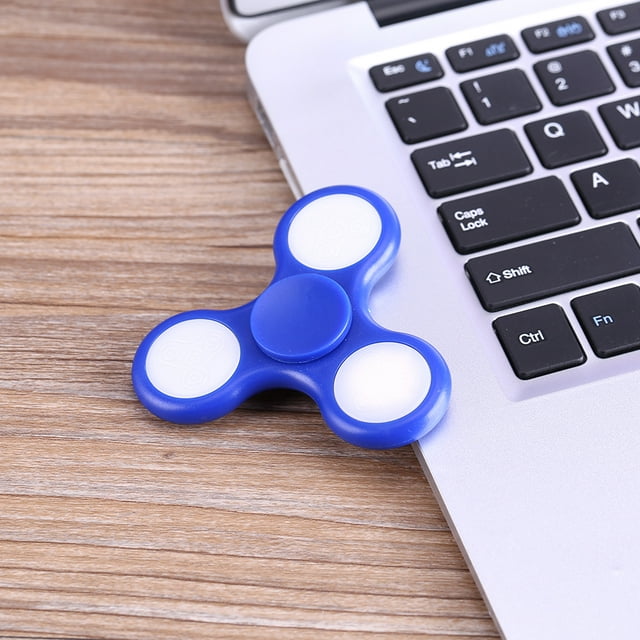 Ymiko 18LED Patterns Flash Light Up Tri Hand Finger Spinner EDC Desk Toy Gift