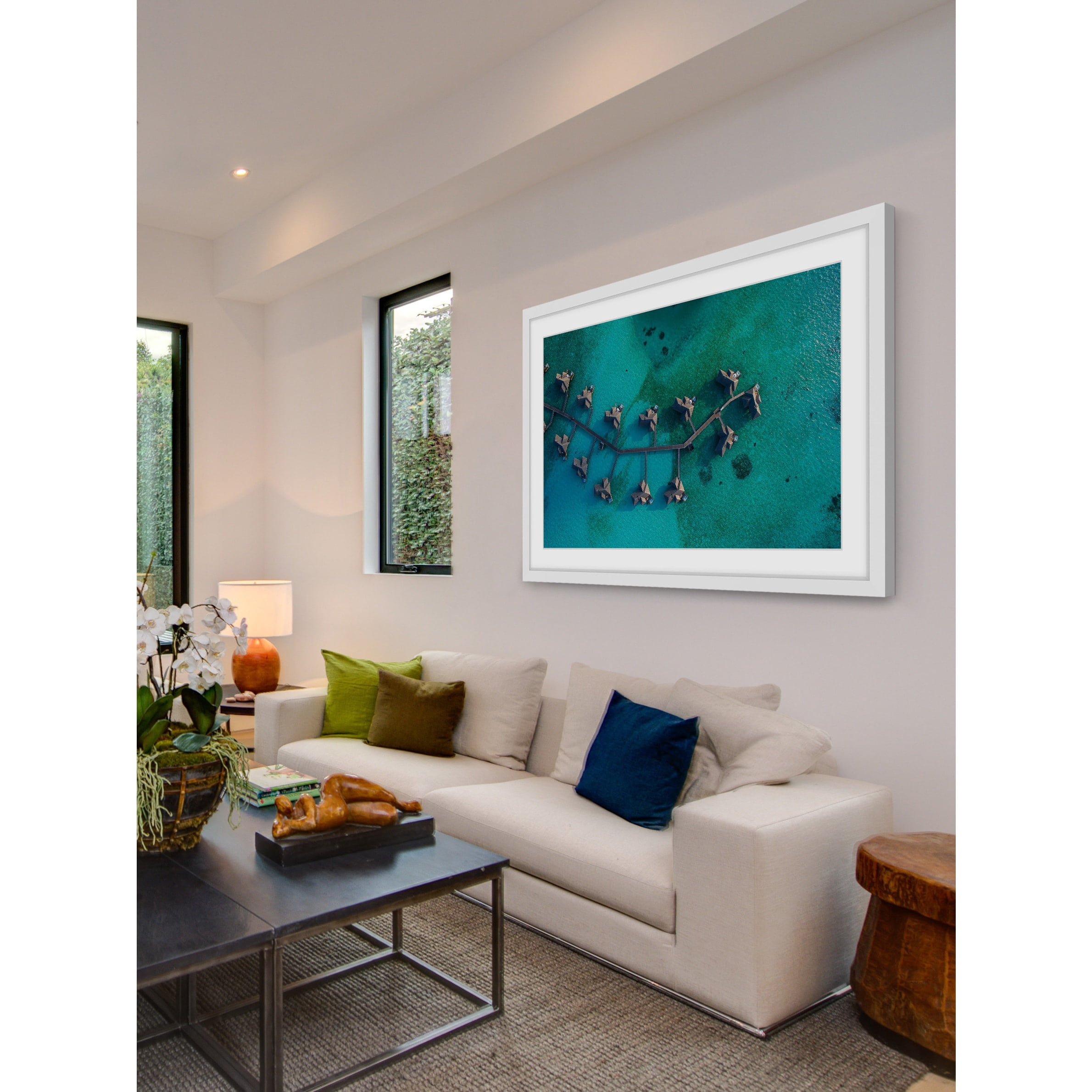 Marmont Hill "Water Huts" by Hassan Ishan Framed Painting Print