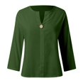 thumbnail image 5 of Gibobby Womens Smocked Cuffed Striped Boyfriend Shirt Casual Collar Long Sleeve Oversized Button Up Blouse Tops with Pocket Shirred(Green,3XL), 5 of 6