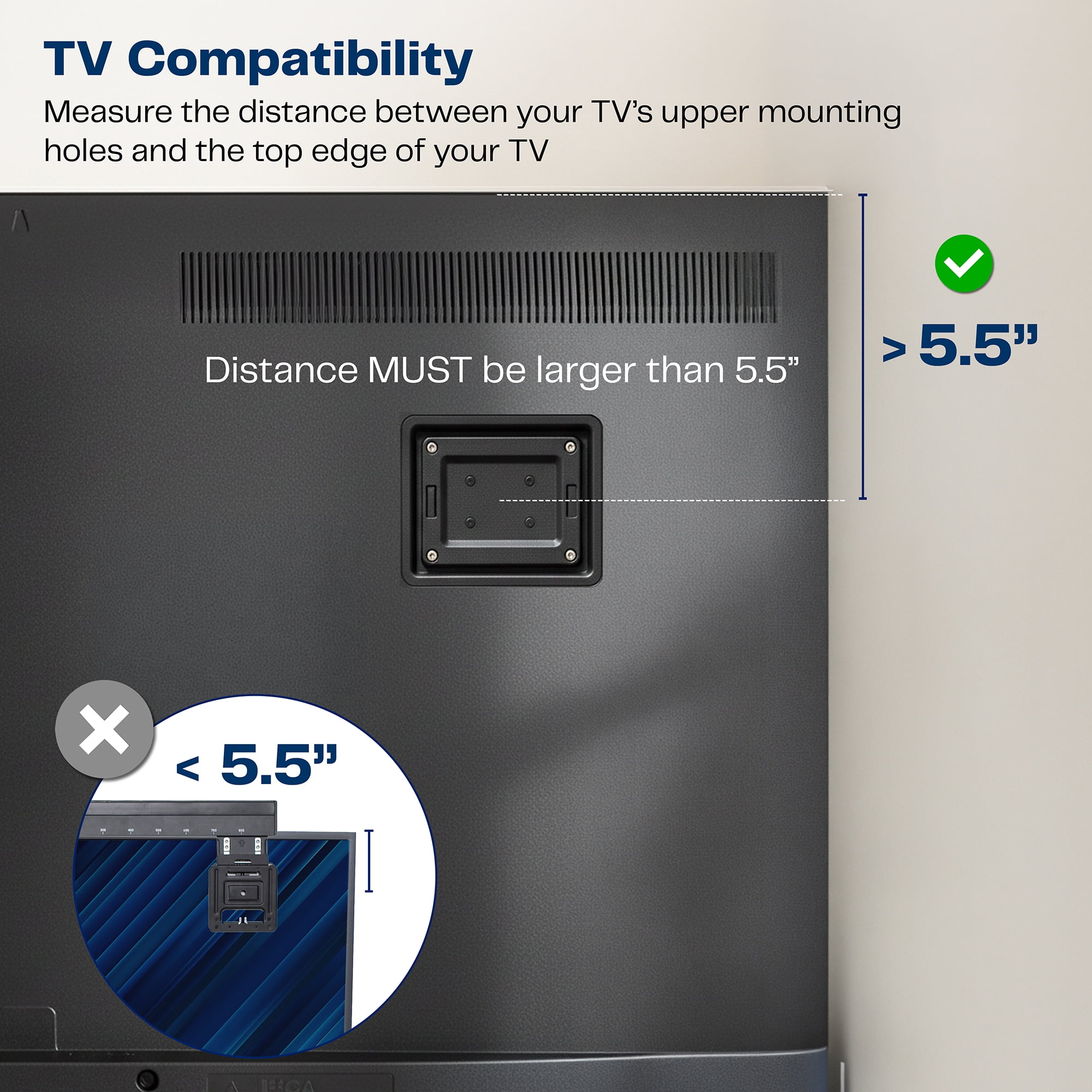 VIVO Universal Micro-Gap TV Wall Mount for up to 90 inch Screens