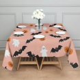 thumbnail image 3 of Horror Pumpkin Ghost Square Table Cloth Waterproof Spillproof Happy Halloween Tablecolths Table Cloths for Halloween Party Decorations Favors (60x60 Inch), 3 of 6