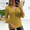 thumbnail image 2 of Savings Clearance 2023! asdoklhq Womens Plus Size Tops Clearance,Woman Tops Classic V-Neck Long Sleeve Zipper Solid Color Sweater Blouse, 2 of 4