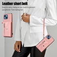 thumbnail image 6 of REQO Phone Case for iPhone 13 Mini Wallet Cover with Tempered Glass Screen Protector and Wrist Crossbody Strap Lanyard Credit Card Holder iPhone13mini i-Phone 13minicase i iPhone13 13mini Rose Gold, 6 of 7
