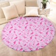 thumbnail image 4 of Pink Breast Cancer Awareness Pattern Round Blanket,Comfortable Soft Flannel Throw Blanket,All Season,Warm Lightweight Blankets for Sofa Bed Couch Living Room Chair 47"x47", 4 of 5