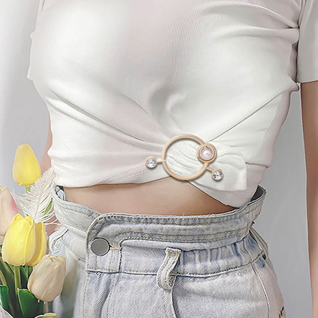 Alloy Scarf Buckle Clip for Silk T-Shirt, Round Rhinestone Clothes Corner Knot Button, Fashion Accessory for Shawls