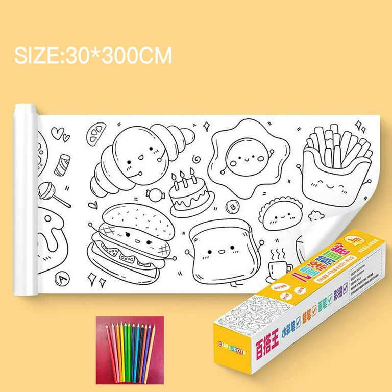  Children's Drawing Roll, Coloring Paper Roll For Kids, Oversize  Childrens Drawing Roll, Roll Drawing Paper For Kids, Children Drawing Roll  (Animal World,With 12-Color Pencil) : Arts, Crafts & Sewing