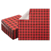 100 Pack Buffalo Plaid Napkins for Lumberjack Birthday Party, Baby Shower, 6.5"