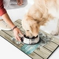 thumbnail image 2 of Dog Food Mat for Pet Dog Food Mat, Dog Mat for Food and Water, Pet Dog Cat Bowl Mat, No-Slip Absorbent Water Water Bowl Mat with Beige Wood Cotton Vase,17inx30in, 2 of 7