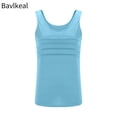 thumbnail image 2 of Bavlkeal Tank Tops for Women Pleated Crew Neck Sleeveless Solid Color Plus Size Going Out Beach Vacation Cute Summer Tops Black S-2XL, 2 of 5