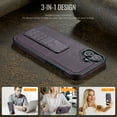 thumbnail image 2 of for iPhone 16 Phone Case, Vintage Magnetic Finger Hand Wrist Strap Kickstand Shockproof Protective PU Leather Thin Fit Anti-Scratch Cover Compatible with iPhone 16, Purple, 2 of 6