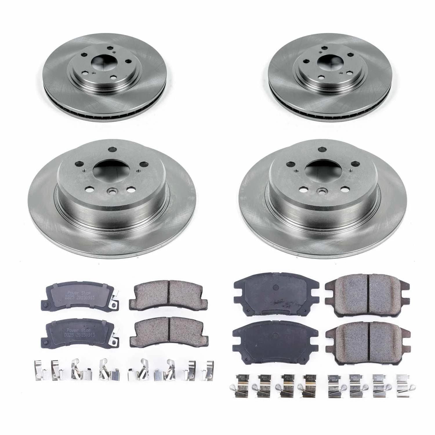 Power Stop Front and Rear Stock Replacement Brake Pad and Rotor Kit KOE6783