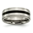 thumbnail image 1 of Titanium Engravable Enameled Ridged Edge 8mm Polished Band Size 8.5 Jewelry Gifts for Women, 1 of 4