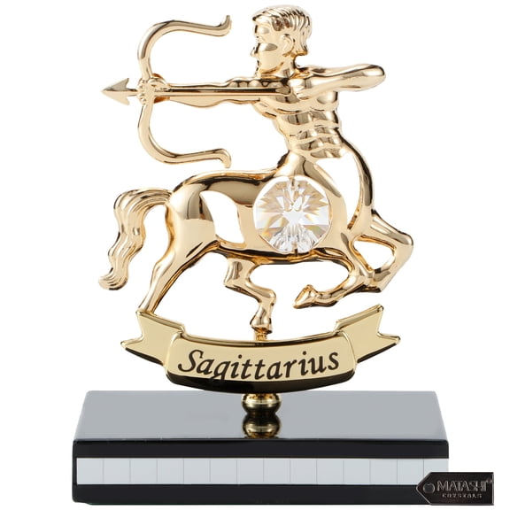 Matashi 24K Gold Plated Sagittarius Zodiac Figurine with Crystal Accents Astrological Decorative Tabletop Showpiece – Single Piece