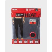 32 Degrees Heat Mens Base Layer Pant 2-Pack in Black, L