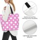 thumbnail image 3 of Fotbe Purple And White Polka Dot Bolsa Tote Estética de Lona con Estampado para Mujer - Bolsa Reutilizable de Hombro Casual para Vacaciones, Compras, Trabajo y Gimnasio, 3 of 8