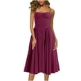 thumbnail image 1 of Gspmoly Robes pour Femmes, Mode Féminine, Couleur Unie, Bretelles Réglables, Robe à Bretelles, Col Rond, Robe de Soirée pour Femmes jusqu'à 65 % de Réduction, 1 of 5