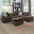 thumbnail image 2 of Brown Grey Linen 3-Piece Sofa Set Living Room Sofa, 2 of 5