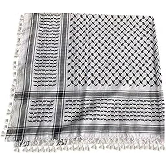 PCTC Military Shemagh Tactical Desert Scarf Shemagh Scarf Men Neck Head Wraps for Men Cotton Keffiyeh Arab Wrap with Tassel