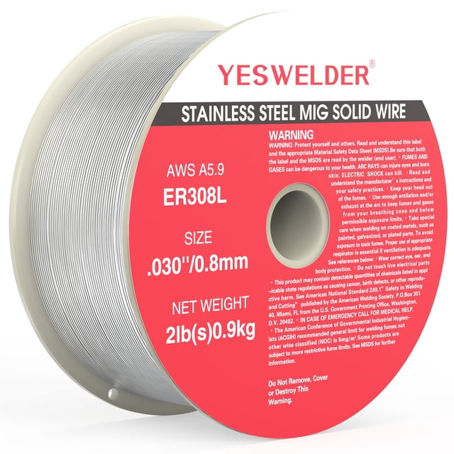 Alambre de soldadura YESWELDER de acero inoxidable MIG ER308L 0,8 mm 1 kg