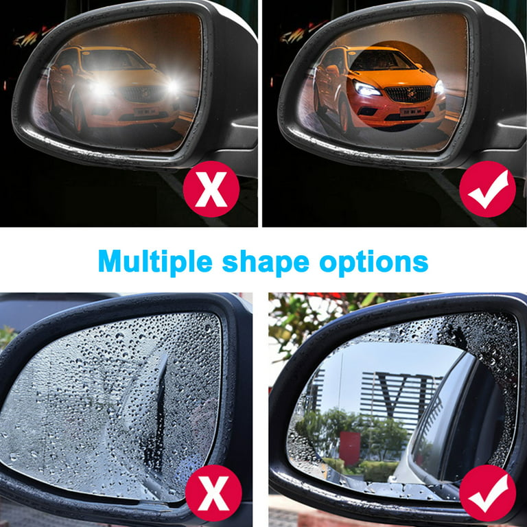 4pcs Car Rearview Mirror Film, Car Side View Mirror HD Nano Film, Anti Fog Glare Rainproof Mirror Window Film for Car Side Mirrors Windows, Protective