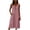*Pink, variant on ClodeEU Women's Linen Blend Crinkle Sleeveless Crewneck Dress with Button and Pockets ,Solid Color Casual Midi Dress Light Blue,Womens Plus XXL