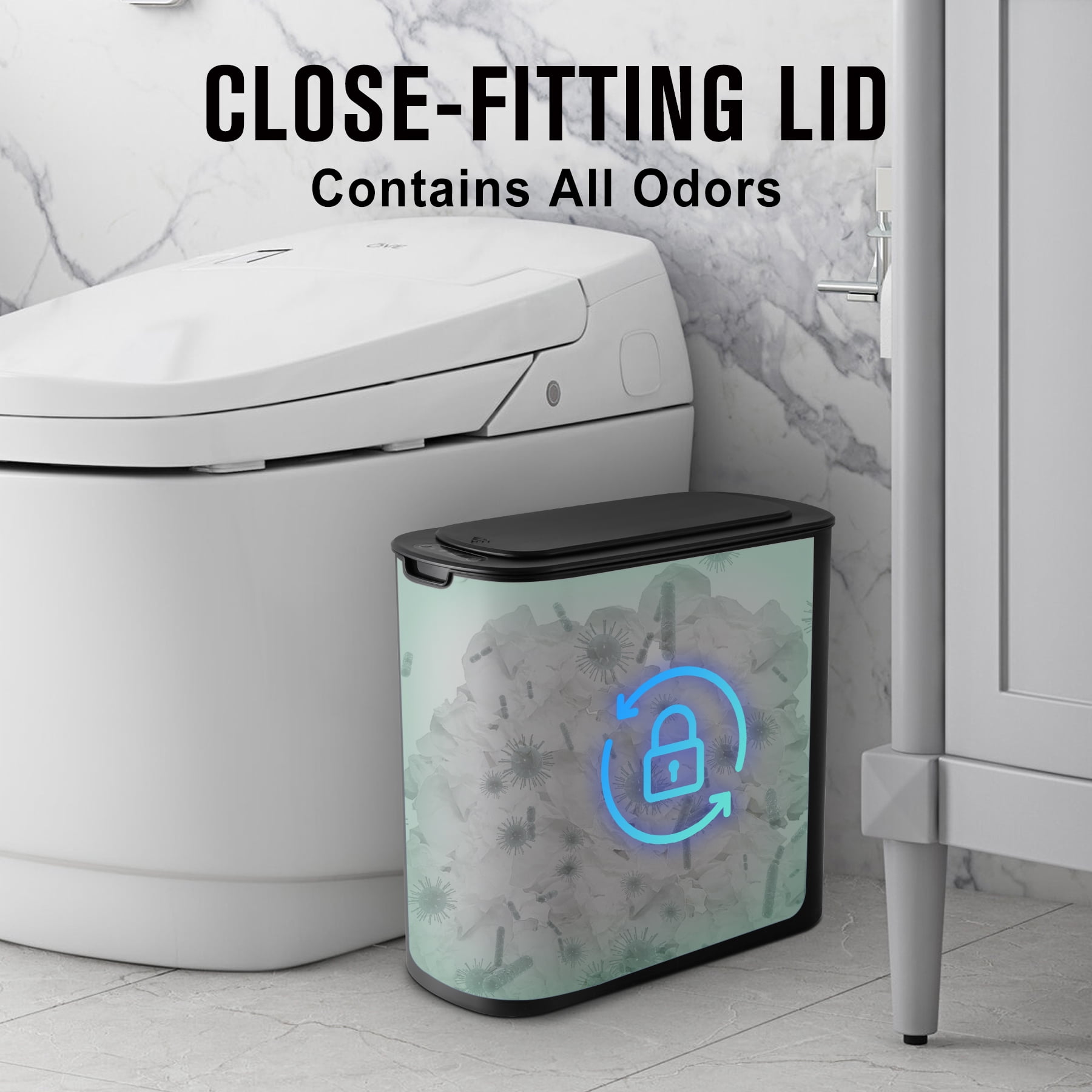 Cesun 2.6 Gallon Trash Can, Touchless Sensor for Bathroom, Office, Rv, Bedroom, Living Room, Black