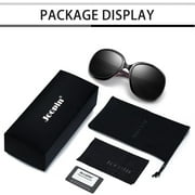 Joopin Polarized Sunglasses for Women, Ladies Wide Frame Sun Glasses UV Blocking (Black Purple)