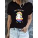 thumbnail image 1 of Easter Bunny Print T-shirt, Casual Crew Neck Short Sleeve Top For Spring & Summer, Women's Clothing Tee For Adult, Men, Women, Teen, Teenager, Adolescent, Youth., 1 of 6