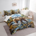 thumbnail image 4 of Homewish Wild Animal Bear 7-Piece Bedding Comforter Set,Natural Landscape King Bedding Sets,Green Blue Brown Bed Sheets For Boys Kids,Ultra Soft Home Decor Reversible, 4 of 9