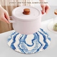 thumbnail image 5 of Waves Blue White Line Trivet Mats Woven Pot Holders 3Pcs Non-Slip Heat Resistant for Hot Pots Pans Pats, 5 of 6