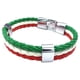 thumbnail image 2 of 4X Pulsera de Joyeria, Brazalete de Bandera Italiana, de Aleacion de Cuero, para Hombres Mujeres, Verde Blanco Rojo, 2 of 3