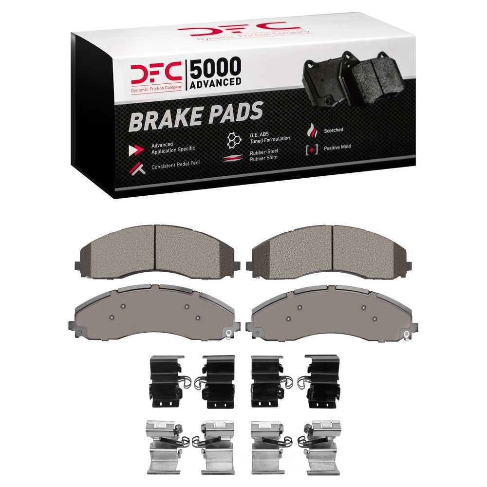 Dynamic Friction Company 1551-2018-01 DFC 5000 Advanced Brake Pads - Semi Metallic and Hardware Kit