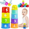 thumbnail image 1 of 9Pcs Stacking Cup Toys Baby Plastic Cups with Letters And Numbers Learning Activity Nesting Cups Colorful Stacking Cups Game Toy Toddler Montessori Toys for kids Baby, 1 of 10