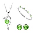 thumbnail image 2 of Wentin Jewelry Sets Clearance! Stylish Simple Crystal Earrings Necklace Bracelet Jewelry Three Piece Set, 2 of 6