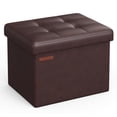 thumbnail image 1 of Taburete pequeño plegable Storage Ottoman SONGMICS, con reposapiés, color marrón, 1 of 6