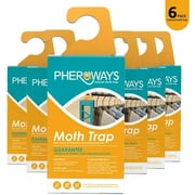 Pheroways Clothes Moth Traps, Safe Moth Traps for Closet Clothing and Carpet Moth Traps, Effective Guaranteed (6 Pack)